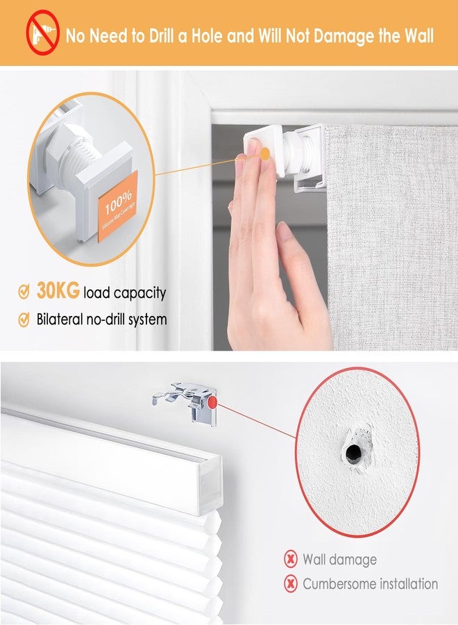 LazBlinds No Tools No Drill Cordless Roman Shades for Windows, Blackout Thermal Insulated UV Blocking Window Blinds, Room Darkening Fabric Blinds for Indoor Windows, 28'' W x 64'' H, Off White - Image 2